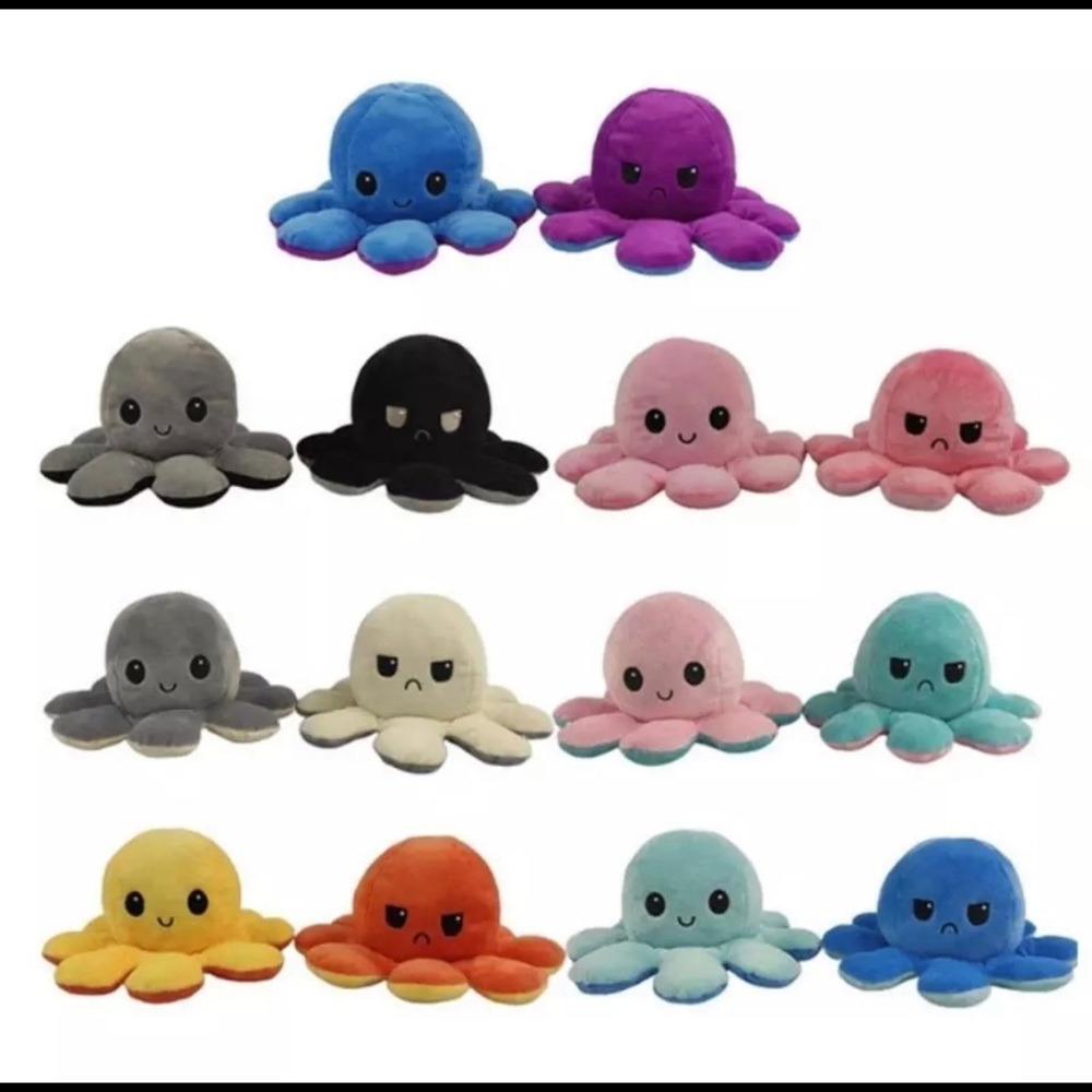 Mini reversible plush toy octopus cute dog toys